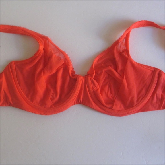 Body Unlined Demi Bra  38D  40DD Coral Orange - Picture 6 of 7
